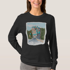 Camiseta Ilustración Colorida de Castillo