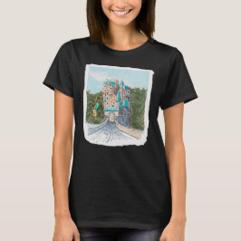 Camiseta Ilustración Colorida de Castillo
