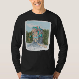 Camiseta Ilustración Colorida de Castillo
