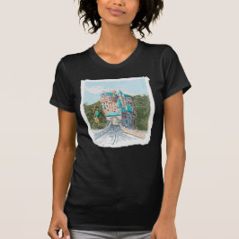 Camiseta Ilustración Colorida de Castillo