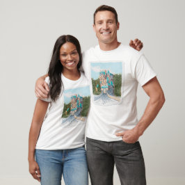 Camiseta Ilustración Colorida de Castillo