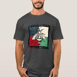 Camiseta Ilustracion colorido de insectos de abeja vintage