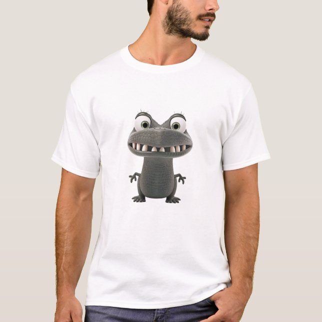 Camiseta Ilustracion cómico adorable de cocodrilos (Anverso)