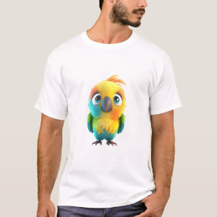 Camiseta Ilustracion cómico adorable de loro