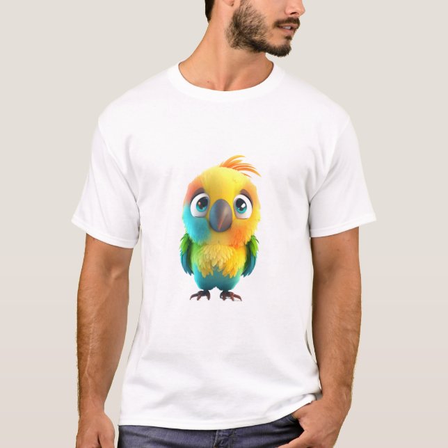 Camiseta Ilustracion cómico adorable de loro (Anverso)