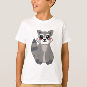 Camiseta Ilustracion Cute Kawaii Raccoon