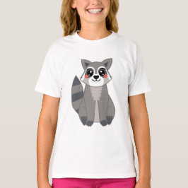Camiseta Ilustracion Cute Kawaii Raccoon
