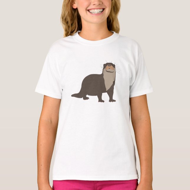 Camiseta Ilustracion Cute Otter (Anverso)