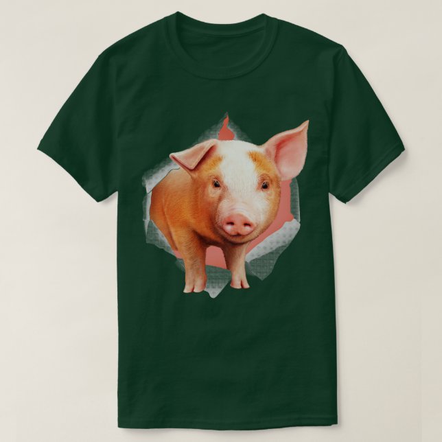 Camiseta Ilustracion Cute Young Mini Pig (Diseño del anverso)