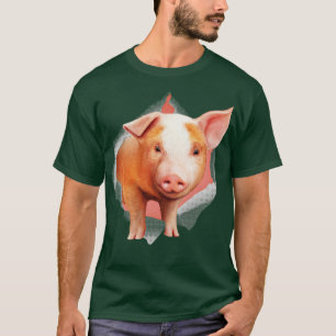 Camiseta Ilustracion Cute Young Mini Pig