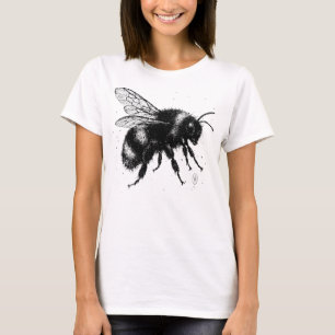 Camiseta Ilustración de abeja dibujada a mano – Arte de tin