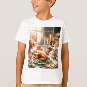 Camiseta Ilustracion de Acción de Gracias de Acuarela
