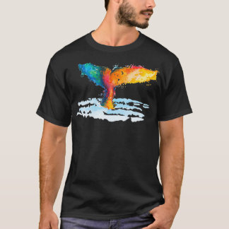 Camiseta Ilustracion de acuarela de ballena naranja