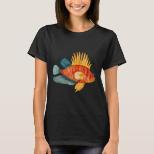 Camiseta Ilustración de acuarela de un pez colorido océano
