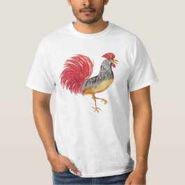 Camiseta Ilustracion de acuarela del Rooster Rojo del País