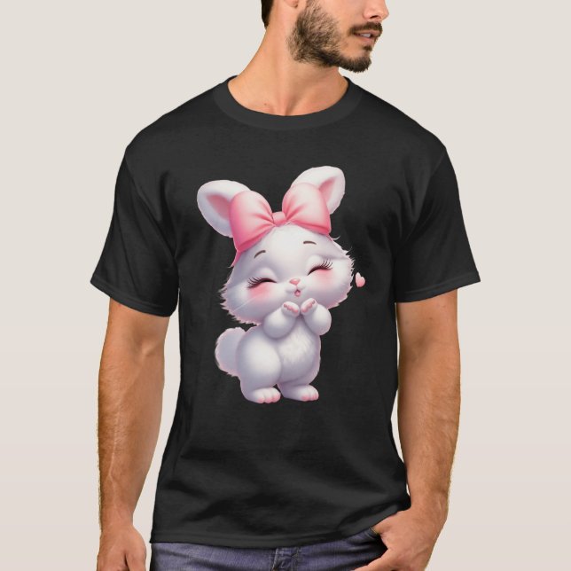 Camiseta Ilustración de adorable conejito bebé (Anverso)