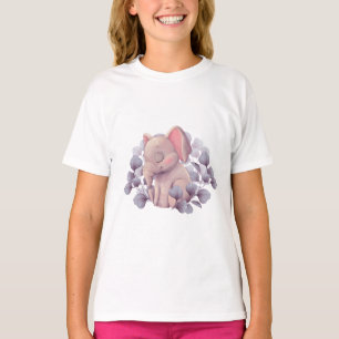 Camiseta Ilustración de adorable elefante bebé durmiendo co