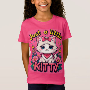 Camiseta Ilustración de adorable gatito blanco