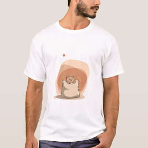 Camiseta Ilustración de adorable oso de peluche asomándose