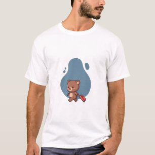 Camiseta Ilustración de adorable oso de peluche viajero