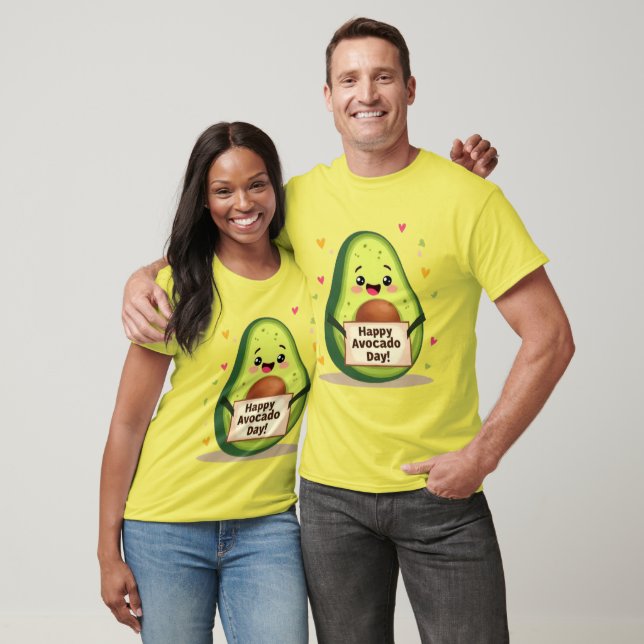 Camiseta 	Ilustración de aguacate sonriente – Deco divertid (Unisexo)