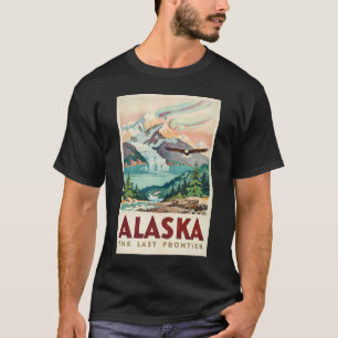 Camiseta Ilustración de águila calva de las luces del norte