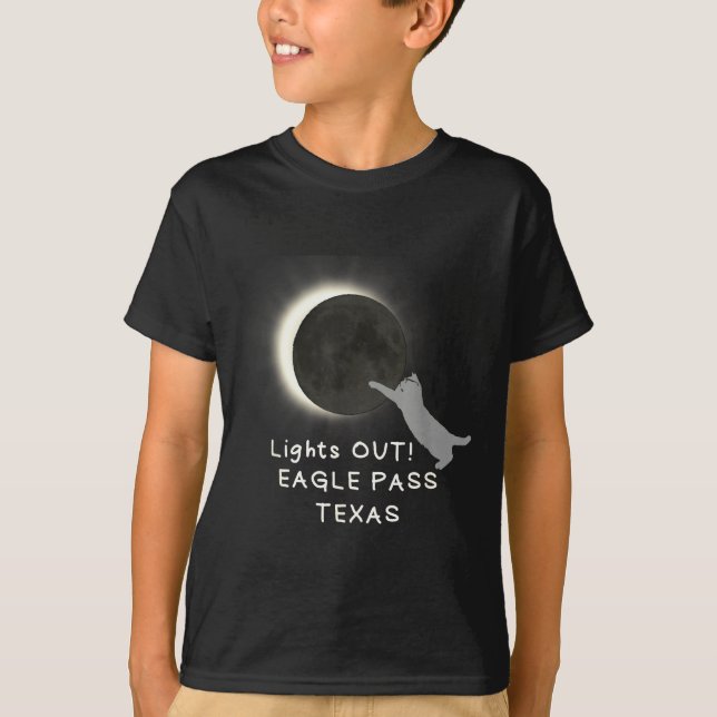 Camiseta Ilustración de águila gato de eclipse solar total (Anverso)
