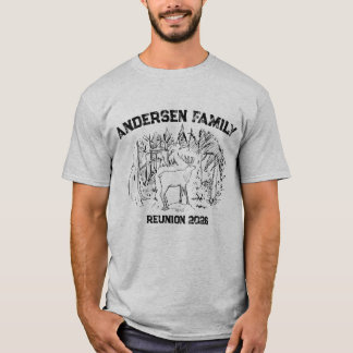 Camiseta Ilustración de alce en el bosque Reunión familiar