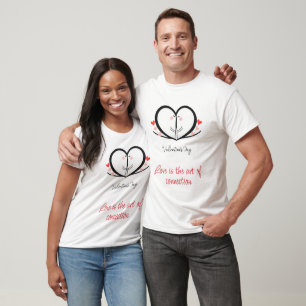 Camiseta Ilustracion de amor con forma de corazón lindo