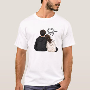Camiseta Ilustración de amor de pareja adorable – Arte romá