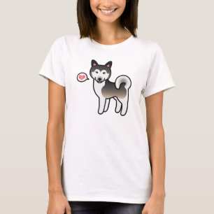 Camiseta Ilustración de amor de perro Malamute de Alaska gr