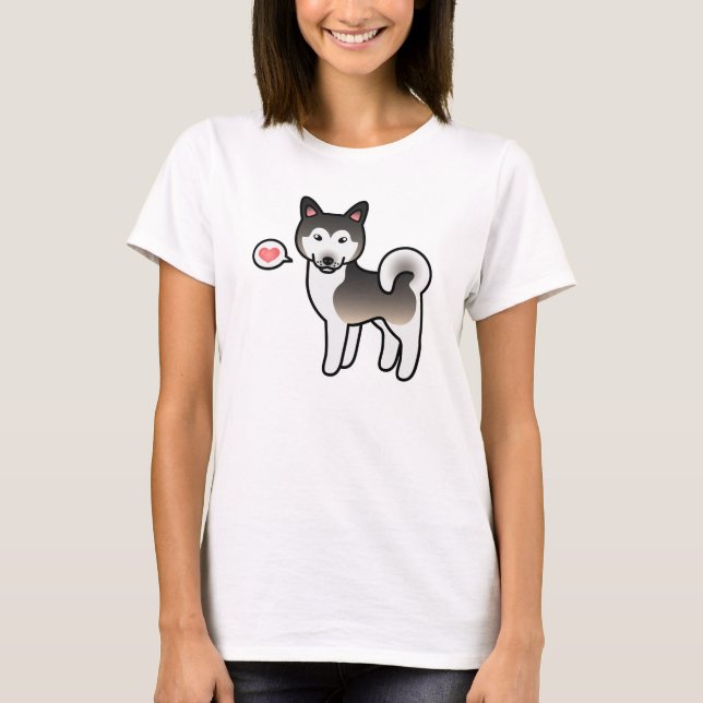Camiseta Ilustración de amor de perro Malamute de Alaska gr (Anverso)