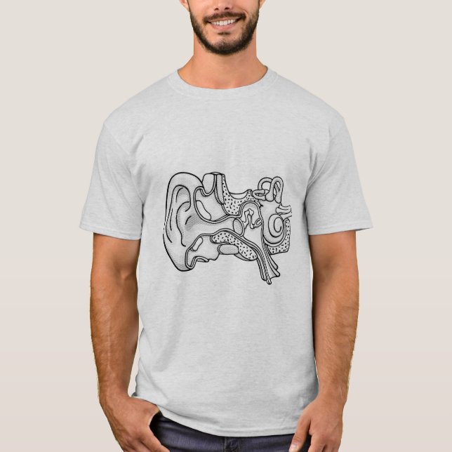 Camiseta Ilustracion de anatomía de orejas humanas de Duoto (Anverso)