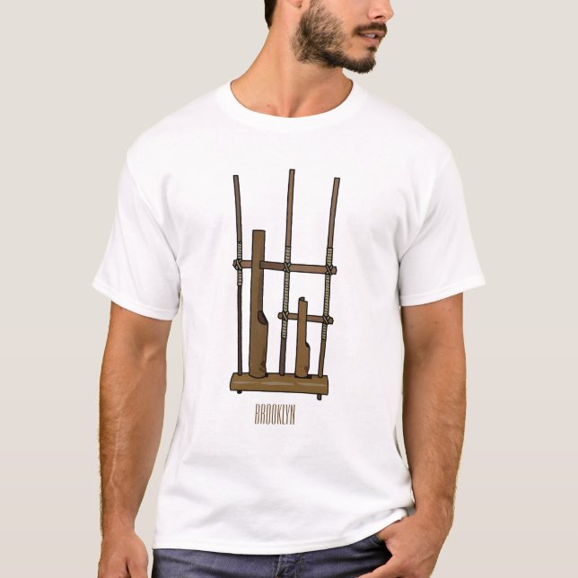 Camiseta Ilustracion de Angklung personalizado (Anverso)