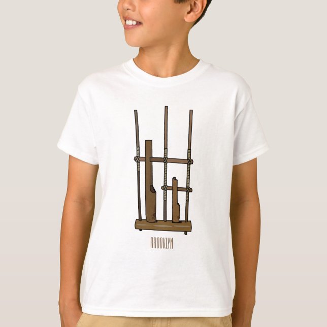 Camiseta Ilustracion de Angklung personalizado (Anverso)