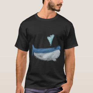 Camiseta Ilustración de animal de vida marina de ballena li