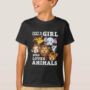 Camiseta Ilustración de animales lindos del zoológico elefa