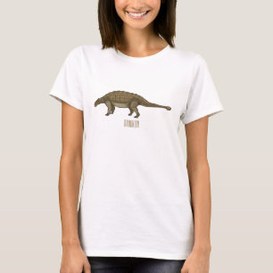 Camiseta Ilustración de Ankylosaurus de dibujos animados