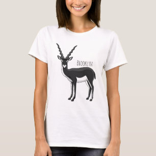 Camiseta Ilustracion de antílope negro