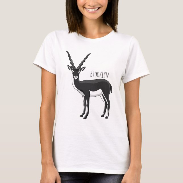 Camiseta Ilustracion de antílope negro (Anverso)