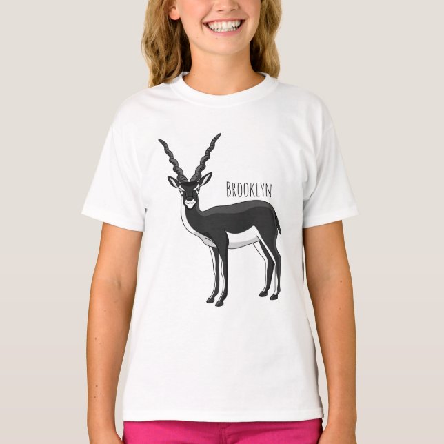 Camiseta Ilustracion de antílope negro (Anverso)
