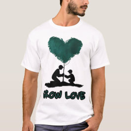 Camiseta Ilustración de árbol de amor en crecimiento, natur