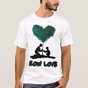 Camiseta Ilustración de árbol de amor en crecimiento, natur