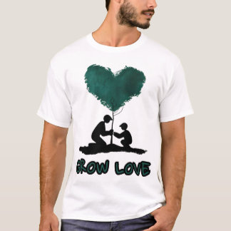 Camiseta Ilustración de árbol de amor en crecimiento, natur