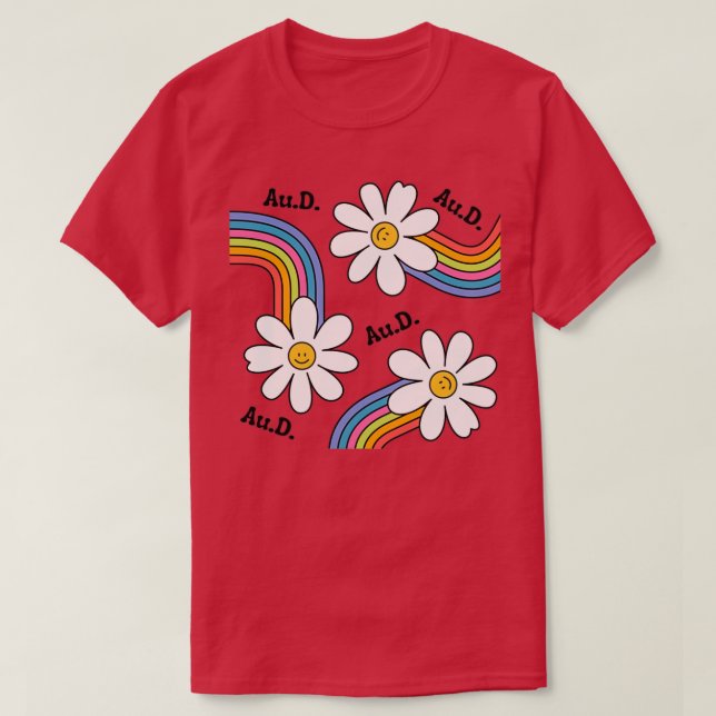 Camiseta Ilustración de arco iris de flor (Diseño del anverso)