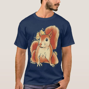 Camiseta Ilustracion de ardilla Cute Pequeño Animal De La A