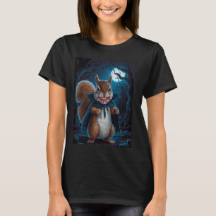 Camiseta Ilustracion de ardilla de vampiros en bosque oscur