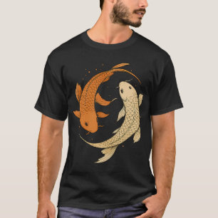 Camiseta Ilustración de armonía de peces koi Yin Yang