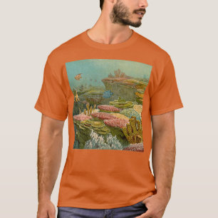 Camiseta ilustracion de arrecifes de coral antiguo