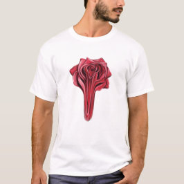Camiseta Ilustracion de arte con concepto de rosa roja líqu